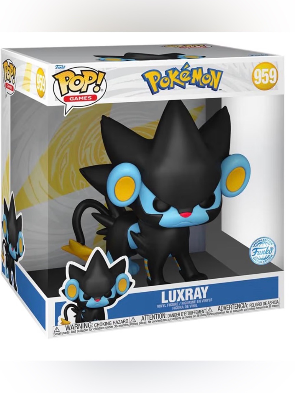 Funko Luxray Vinyl Figure - Black, Blue & Yellow Accents. Original packaging.